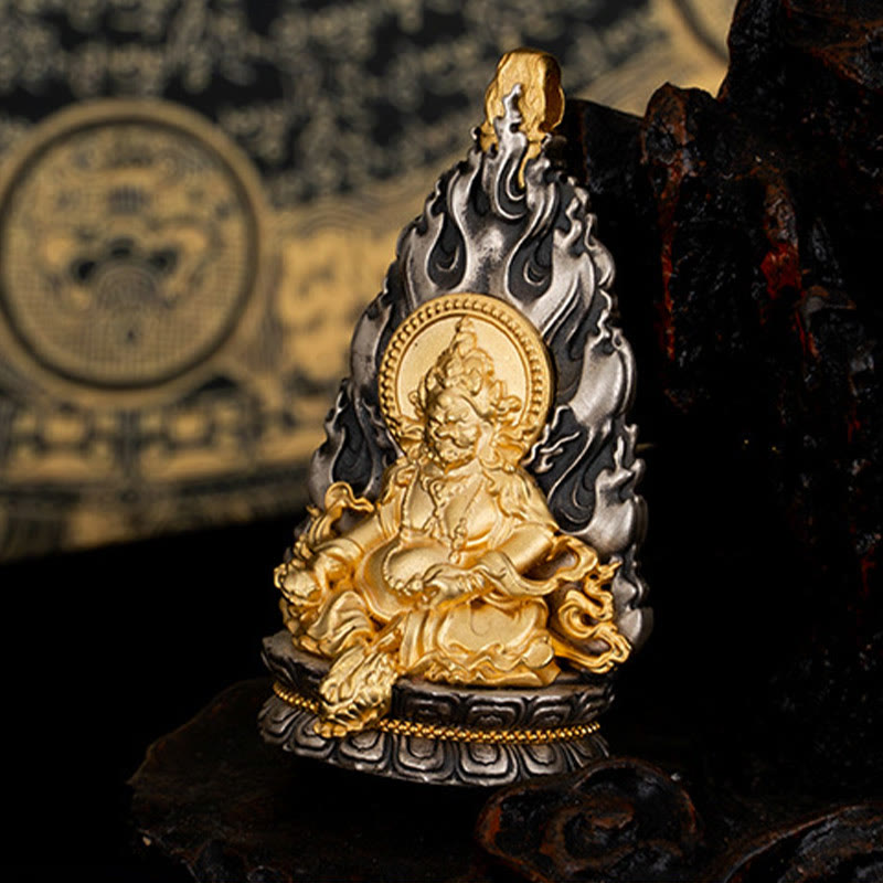 Gelber Jambhala Sterling Silber spiritueller Halskettenanhänger