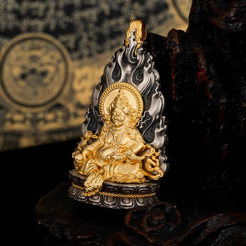 Gelber Jambhala Sterling Silber spiritueller Halskettenanhänger