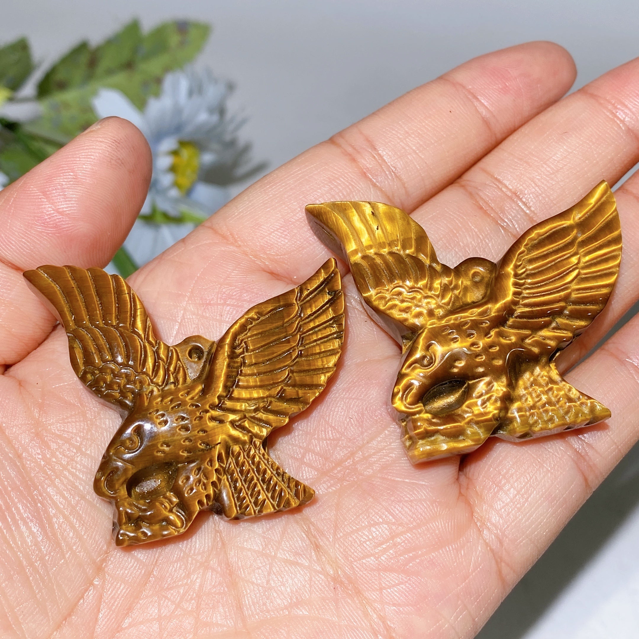 Yellow Tiger Eye Crystal Animal Carvings 1.6-2.1 Inch