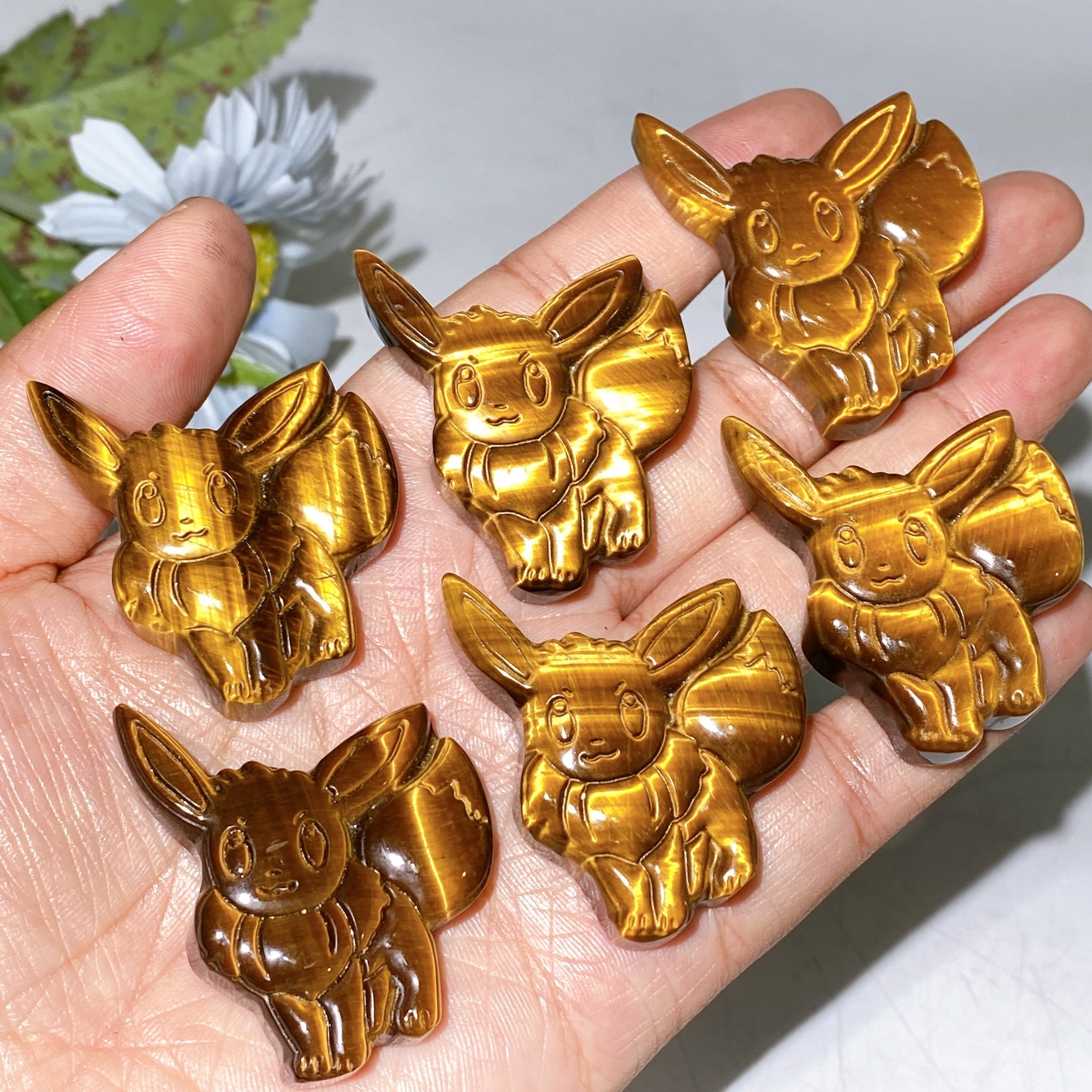 Yellow Tiger Eye Crystal Animal Carvings 1.6-2.1 Inch