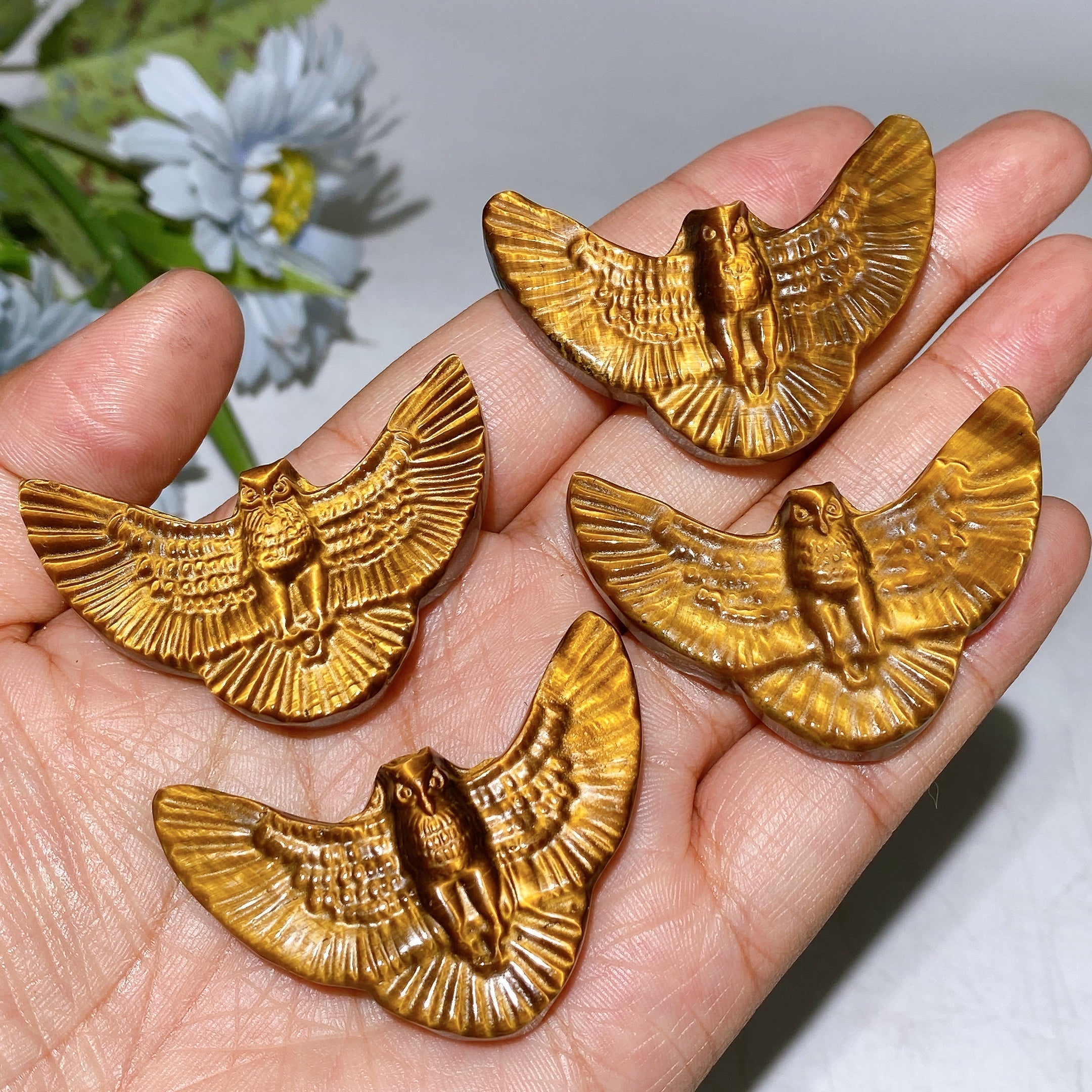 Yellow Tiger Eye Crystal Animal Carvings 1.6-2.1 Inch
