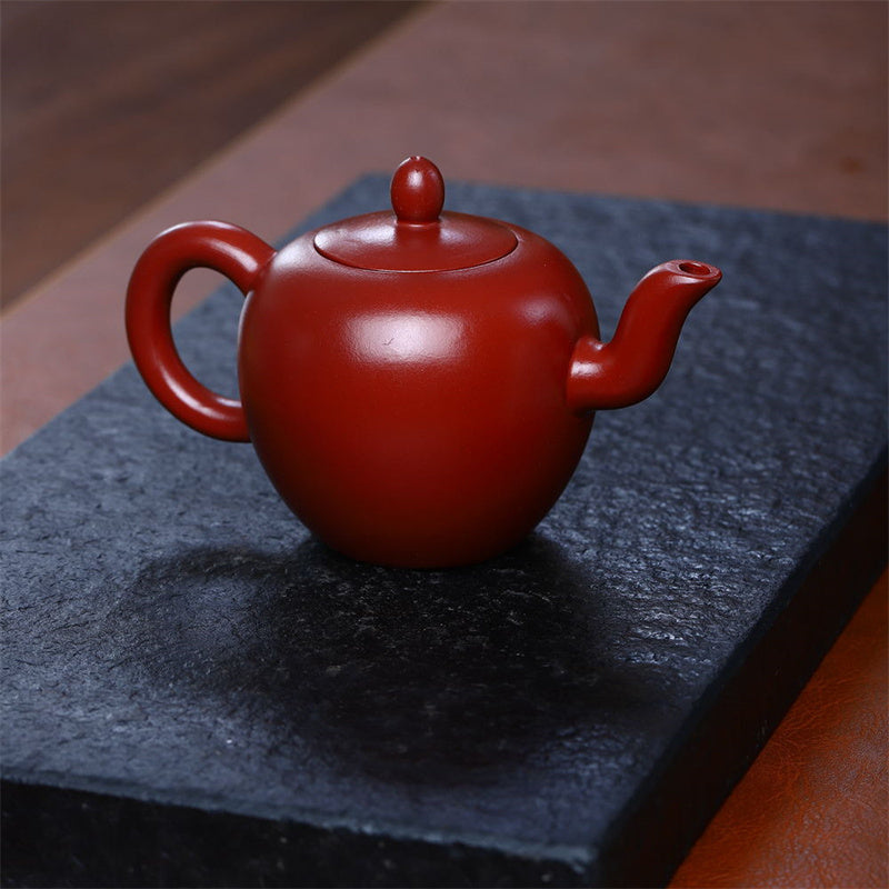 Yixing Kung-Fu-Teekanne, halbhandgefertigt, braun-violetter Ton, 200 ml