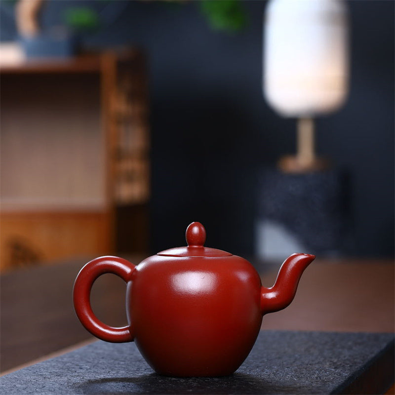 Yixing Kung-Fu-Teekanne, halbhandgefertigt, braun-violetter Ton, 200 ml