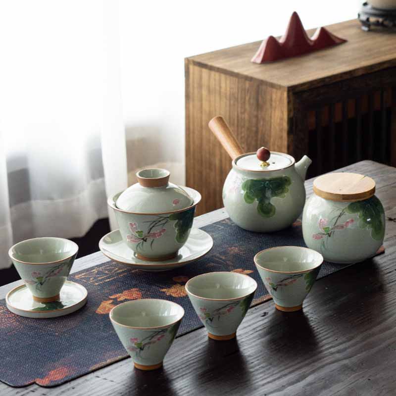 Zen Keramik Lotus Koi Fisch Gaiwan Teetasse 140ml