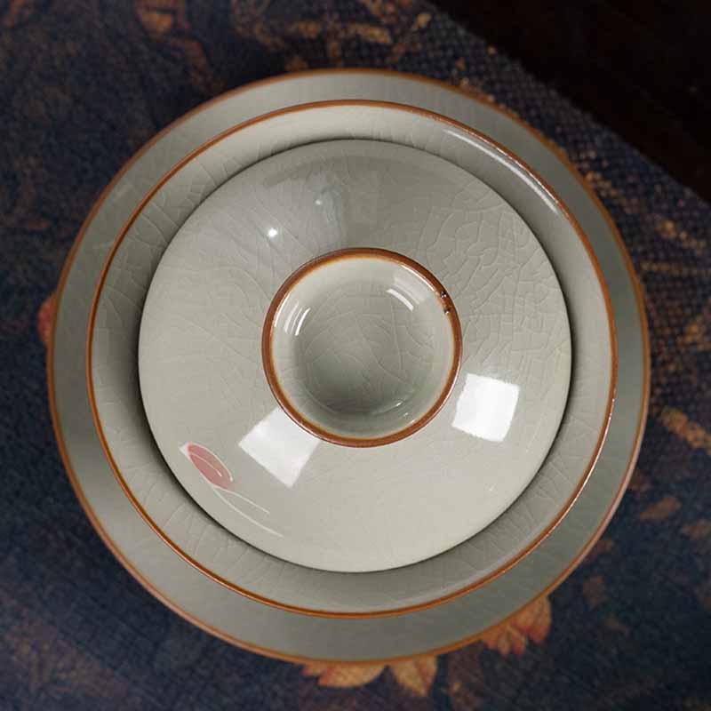 Zen Keramik Lotus Koi Fisch Gaiwan Teetasse 140ml