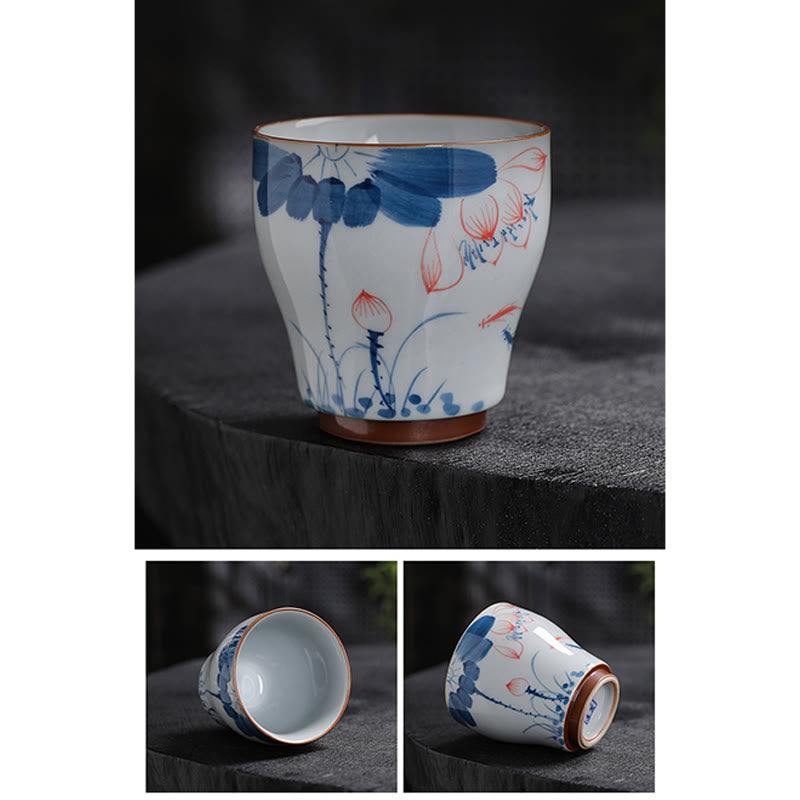 Zen Lotus Bambus-Keramik-Teetasse für Meditation und Erneuerung