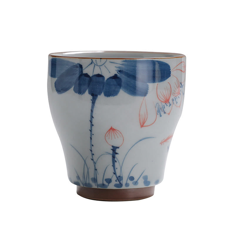 Zen Lotus Bambus-Keramik-Teetasse für Meditation und Erneuerung
