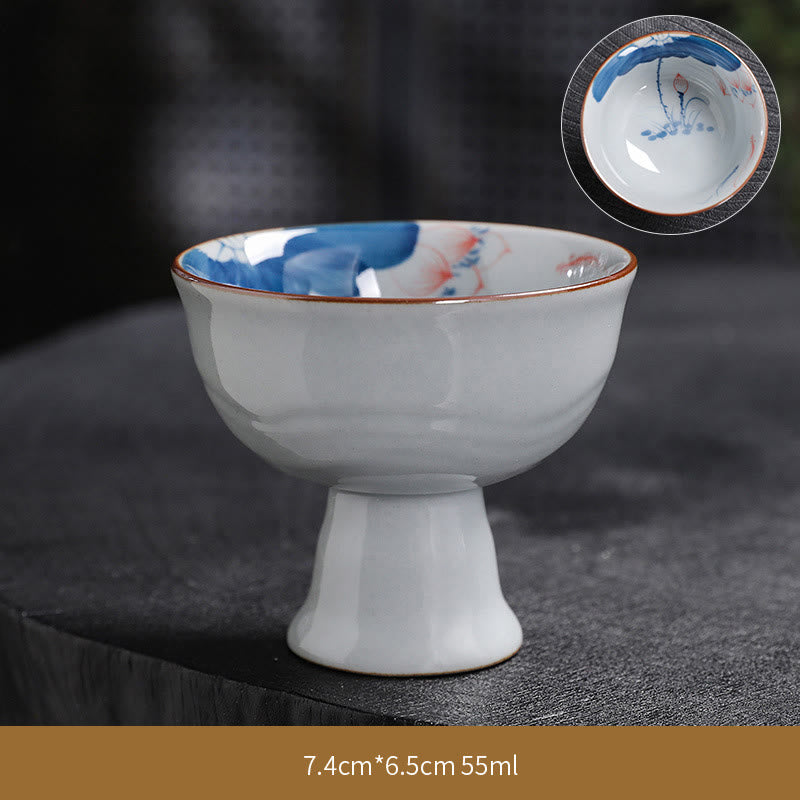 Zen Lotus Bambus-Keramik-Teetasse für Meditation und Erneuerung