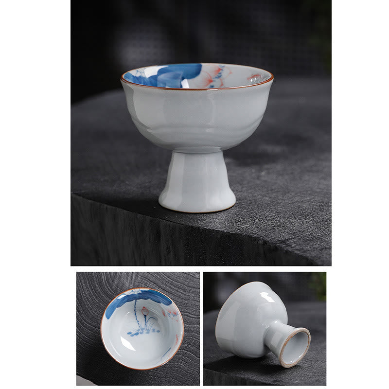 Zen Lotus Bambus-Keramik-Teetasse für Meditation und Erneuerung