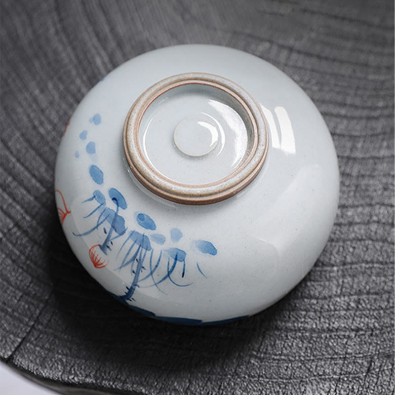 Zen Lotus Bambus-Keramik-Teetasse für Meditation und Erneuerung
