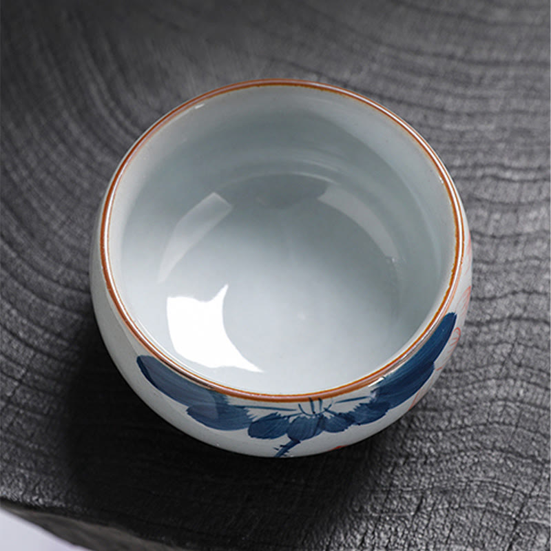 Zen Lotus Bambus-Keramik-Teetasse für Meditation und Erneuerung