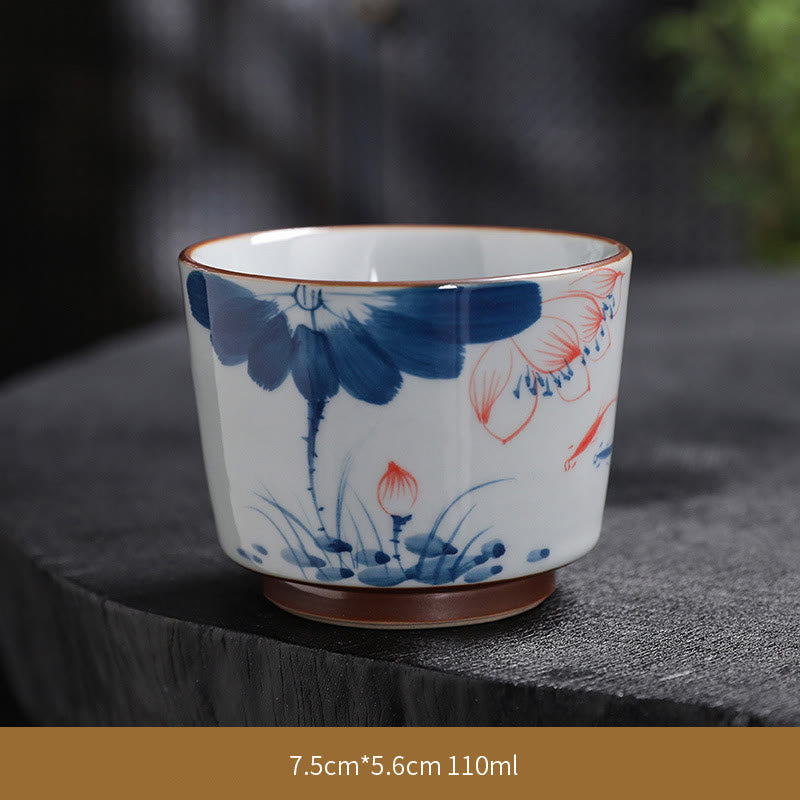 Zen Lotus Bambus-Keramik-Teetasse für Meditation und Erneuerung