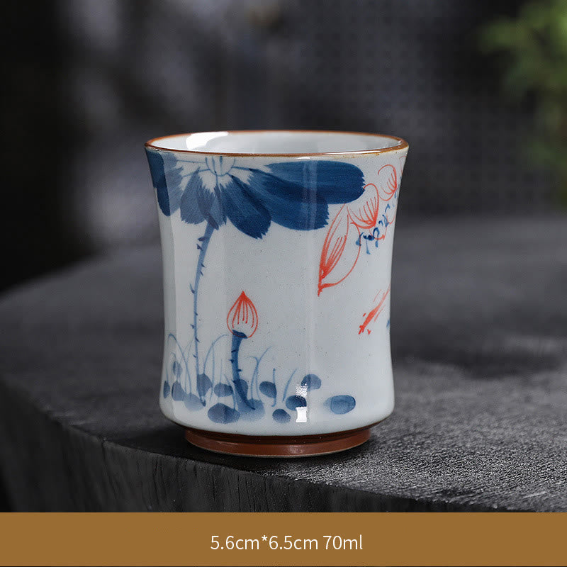 Zen Lotus Bambus-Keramik-Teetasse für Meditation und Erneuerung
