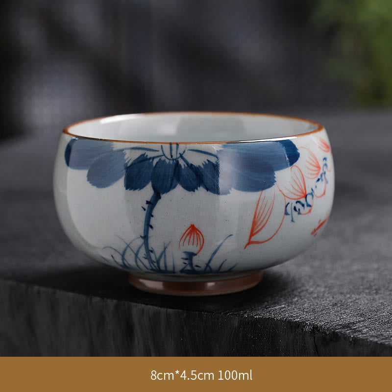 Zen Lotus Bambus-Keramik-Teetasse für Meditation und Erneuerung