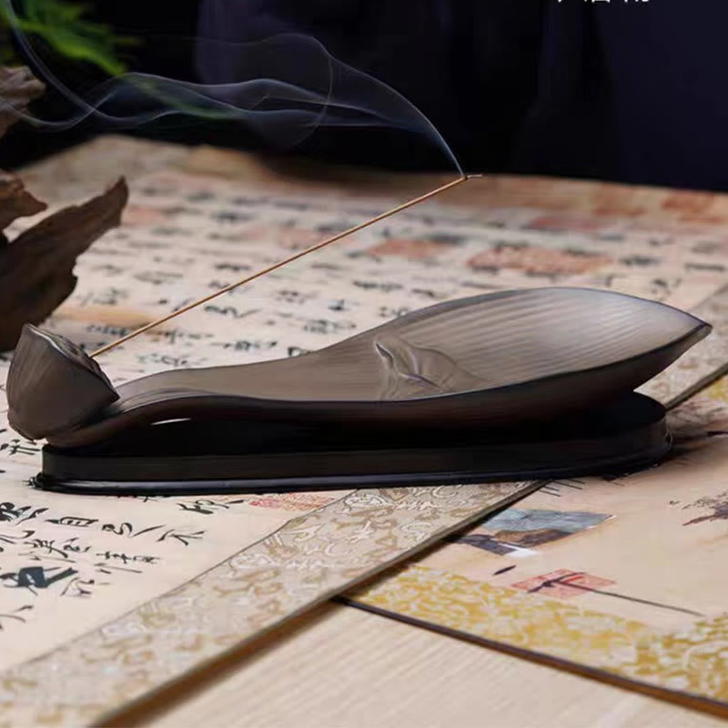 Zen Lotus Pod Räuchergefäß aus brauner Keramik, 24 cm