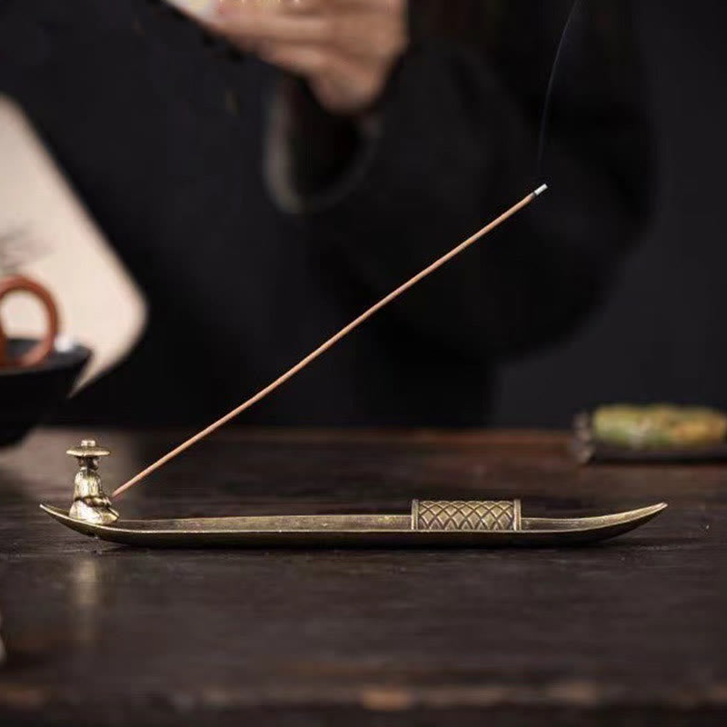 Räuchergefäß aus Zinklegierung mit Fischer-Koi-Fisch, 21,7 cm